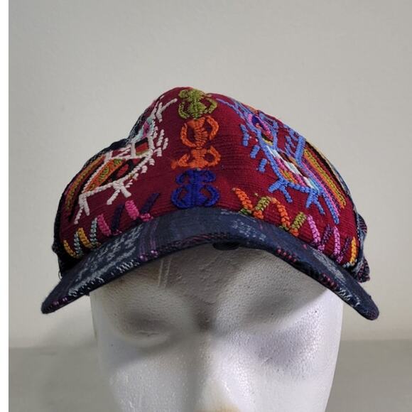 Boho Patchwork Hat Adjustable Colorful Hippie Fun Whimsical Baseball Style Hat - Picture 2 of 6